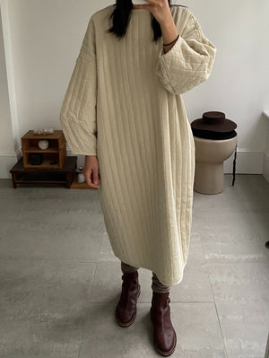 Quilted Dress / CQ-PD20 / IVORY (Pre order item - ready to ship in 1-2 weeks)