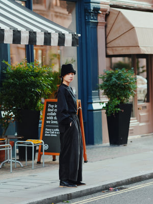 Wide Pants / V-WD16 / SUMI BLACK (Pre order item - ready to ship in 1-2 weeks)