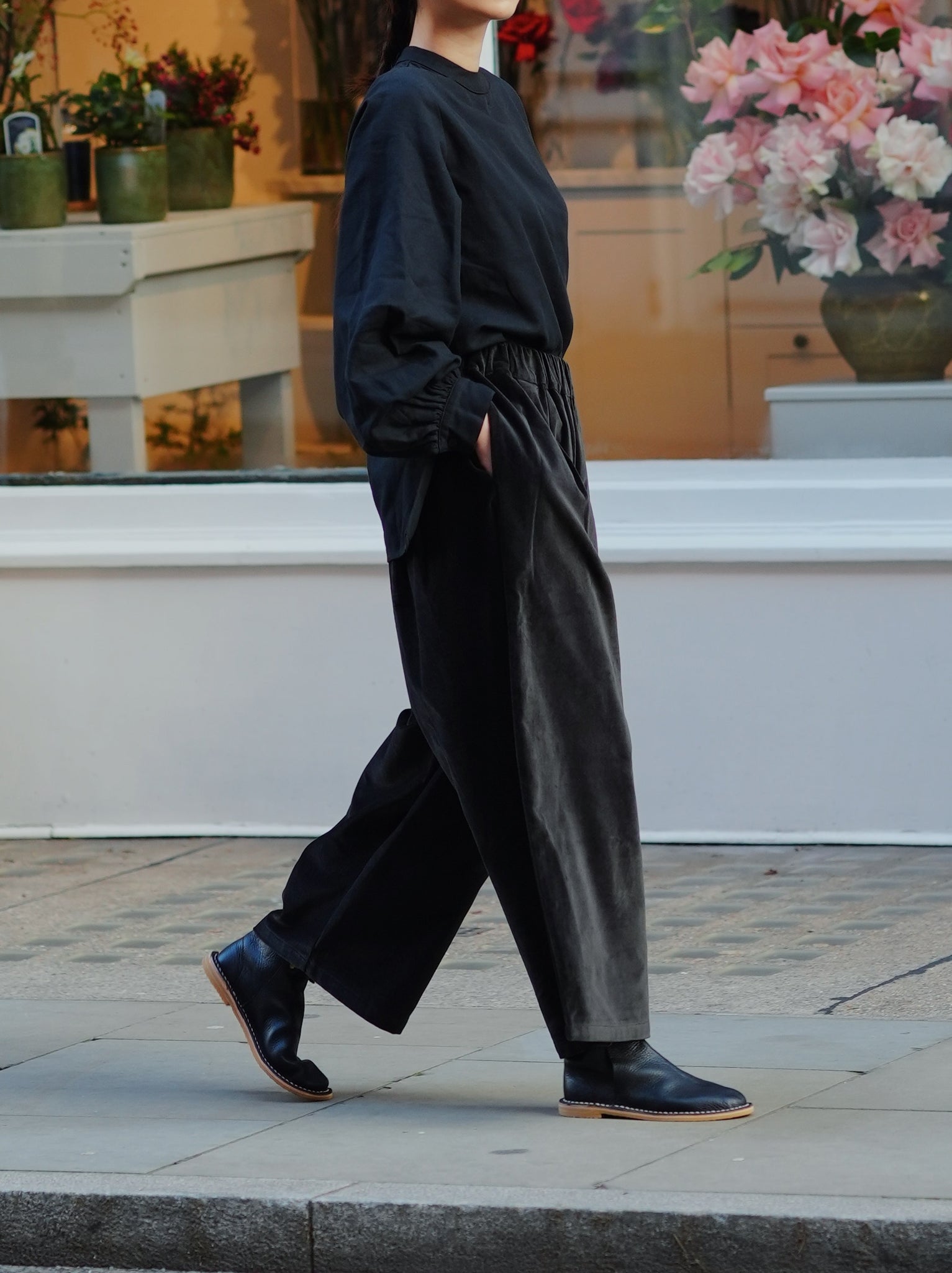 Wide Pants / V-WD16 / SUMI BLACK (Pre order item - ready to ship in 1-2 weeks)