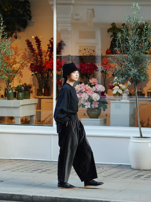 Wide Pants / V-WD16 / SUMI BLACK (Pre order item - ready to ship in 1-2 weeks)