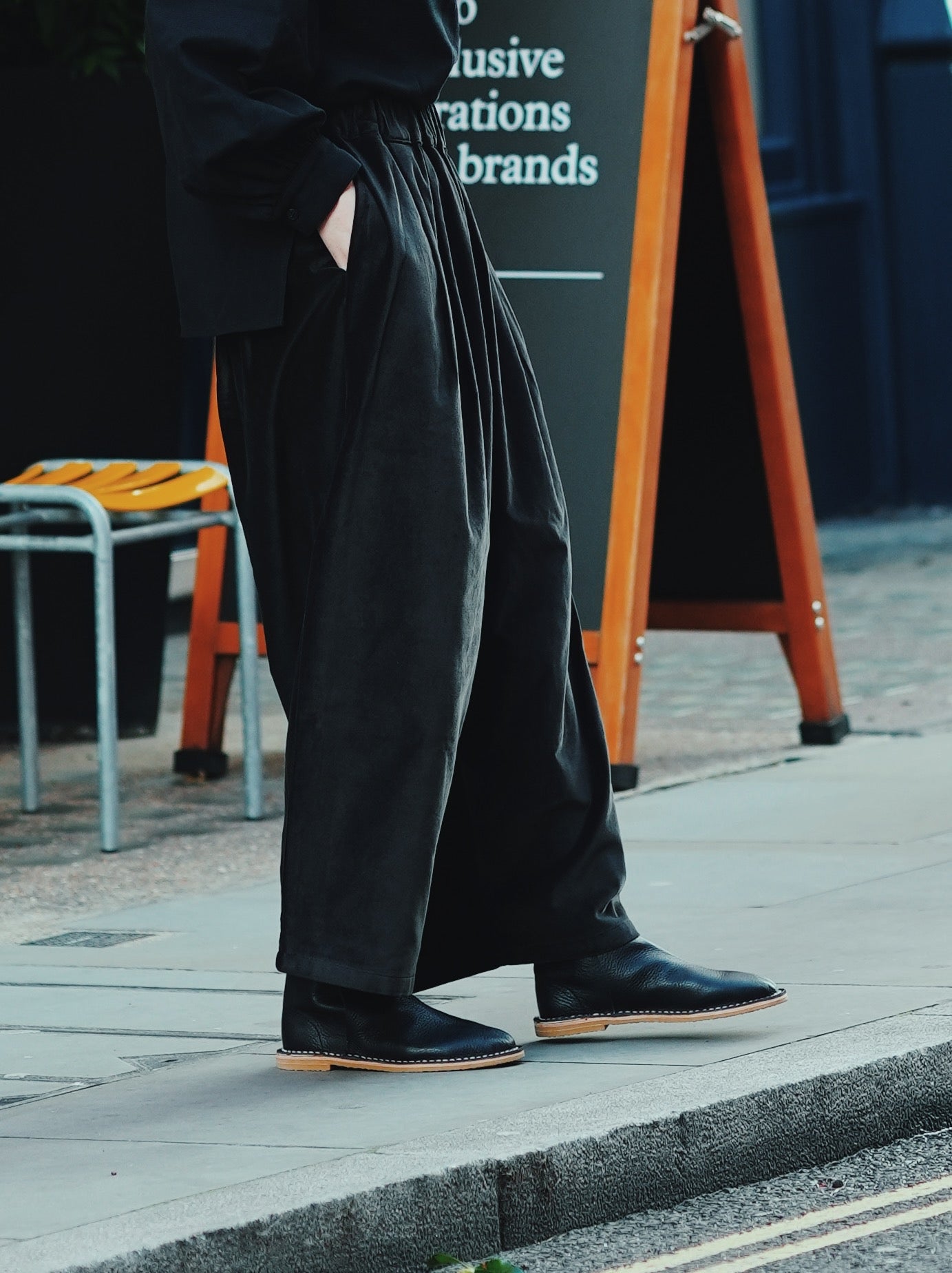 Wide Pants / V-WD16 / SUMI BLACK (Pre order item - ready to ship in 1-2 weeks)