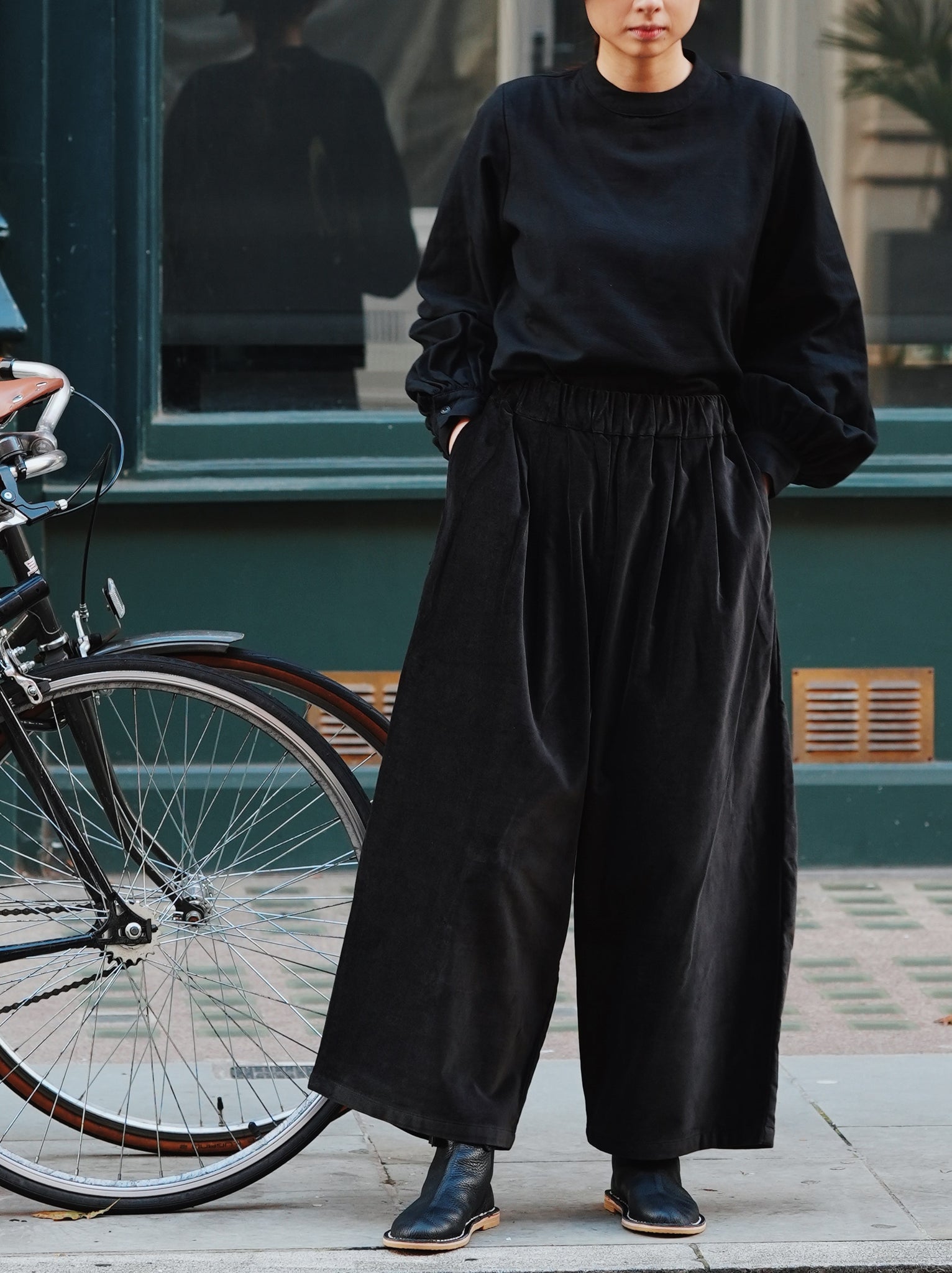 Wide Pants / V-WD16 / SUMI BLACK (Pre order item - ready to ship in 1-2 weeks)