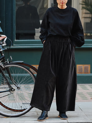 Wide Pants / V-WD16 / SUMI BLACK (Pre order item - ready to ship in 1-2 weeks)