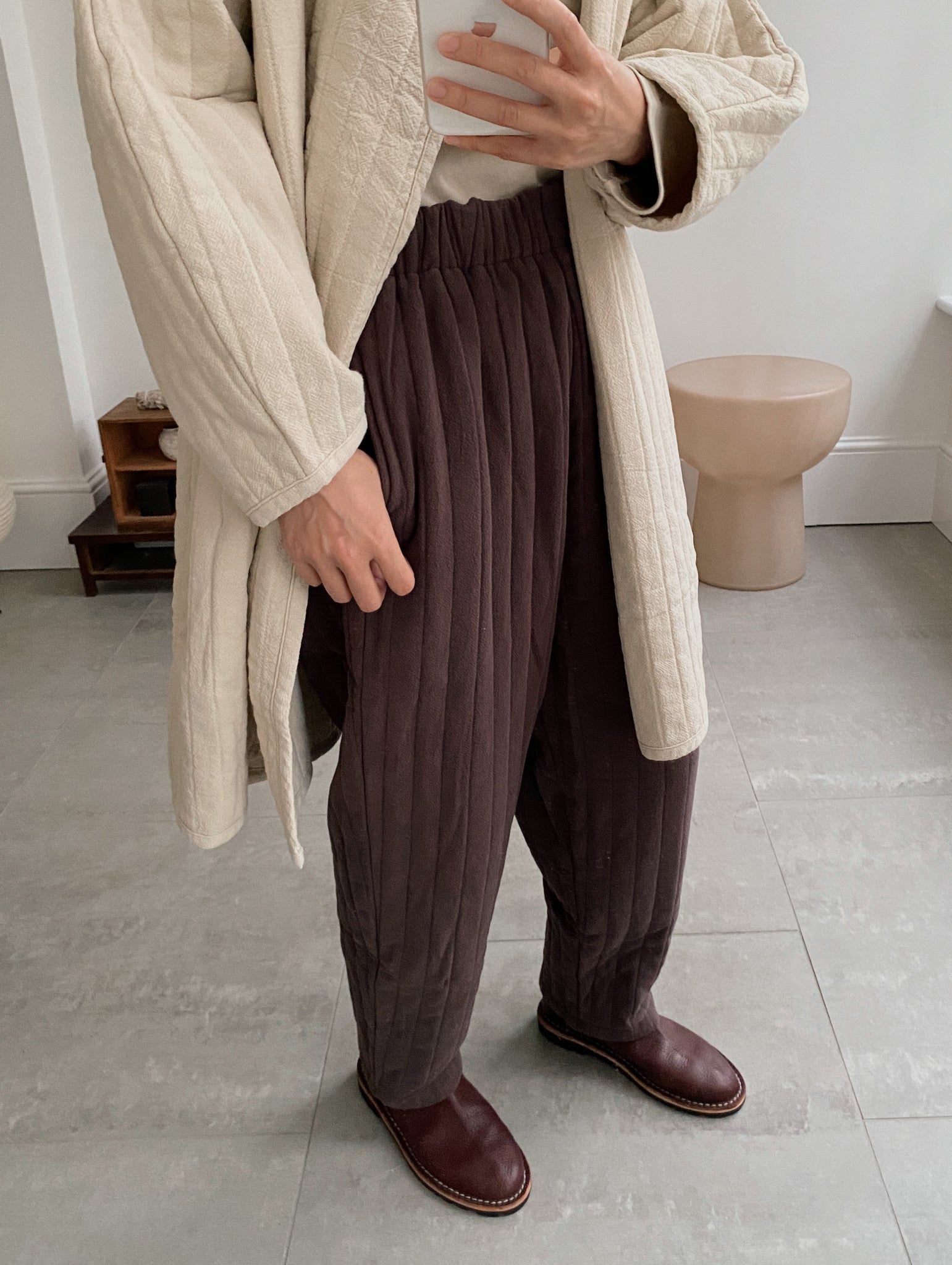 Quilted Easy Pants / CQ-PEP12 / PLUM (Pre order item - ready to ship in 1-2 weeks)