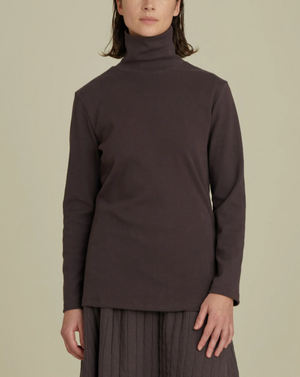 Organic Cotton Turtle Neck Top / OR-TNT22 / PLUM (Pre order item - ready to ship in 1-2 weeks)