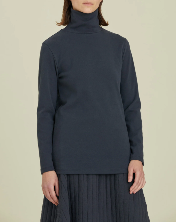 Organic Cotton Turtle Neck Top / OR-TNT22 / DARK NAVY (Pre order item - ready to ship in 1-2 weeks)