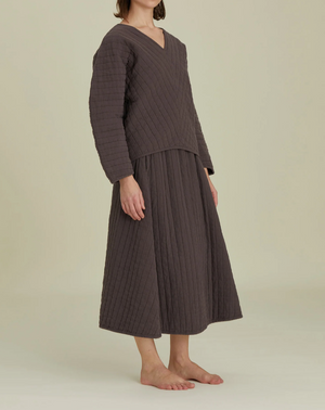 Quilted Skirt / CQ-APS01 / PLUM (Pre order item - ready to ship in 1-2 weeks)