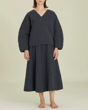 Quilted Skirt / CQ-APS01 / DARK NAVY (Pre order item - ready to ship in 1-2 weeks)