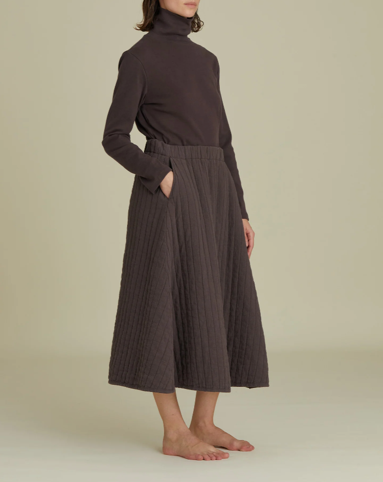 Quilted Skirt / CQ-APS01 / PLUM (Pre order item - ready to ship in 1-2 weeks)