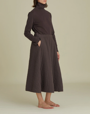 Quilted Skirt / CQ-APS01 / PLUM (Pre order item - ready to ship in 1-2 weeks)