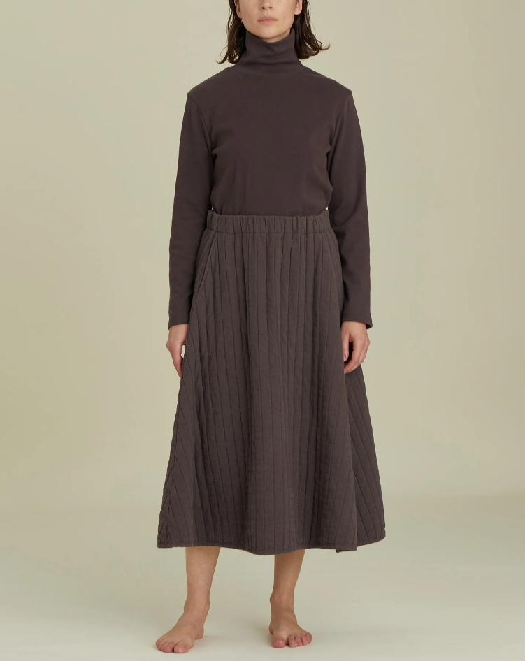 Quilted Skirt / CQ-APS01 / PLUM (Pre order item - ready to ship in 1-2 weeks)