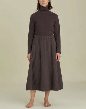 Quilted Skirt / CQ-APS01 / PLUM (Pre order item - ready to ship in 1-2 weeks)