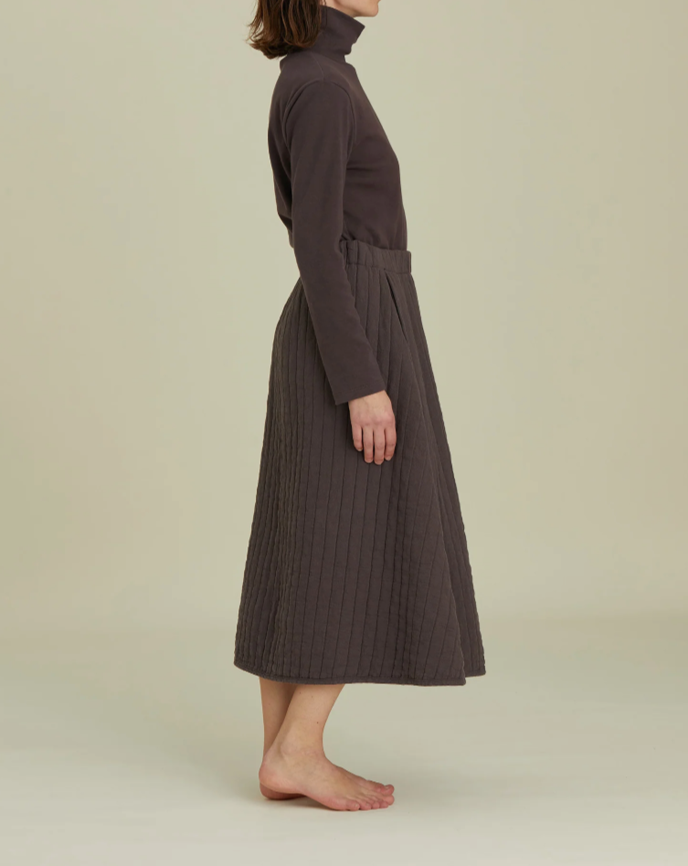 Quilted Skirt / CQ-APS01 / PLUM (Pre order item - ready to ship in 1-2 weeks)