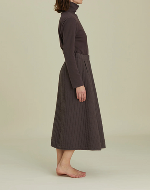 Quilted Skirt / CQ-APS01 / PLUM (Pre order item - ready to ship in 1-2 weeks)