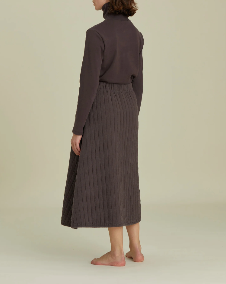 Quilted Skirt / CQ-APS01 / PLUM (Pre order item - ready to ship in 1-2 weeks)