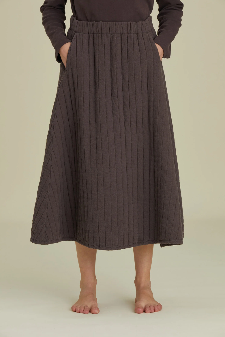 Quilted Skirt / CQ-APS01 / PLUM (Pre order item - ready to ship in 1-2 weeks)