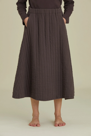 Quilted Skirt / CQ-APS01 / PLUM (Pre order item - ready to ship in 1-2 weeks)