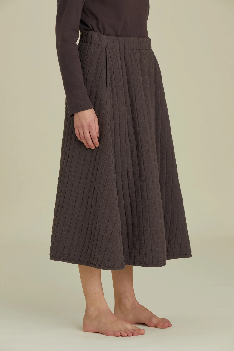 Quilted Skirt / CQ-APS01 / PLUM (Pre order item - ready to ship in 1-2 weeks)