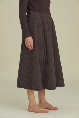Quilted Skirt / CQ-APS01 / PLUM (Pre order item - ready to ship in 1-2 weeks)