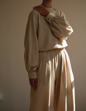 PUFF SLEEVE BLOUES / T-PSB06 / IVORY (Pre order item - ready to ship in 1-2 weeks)