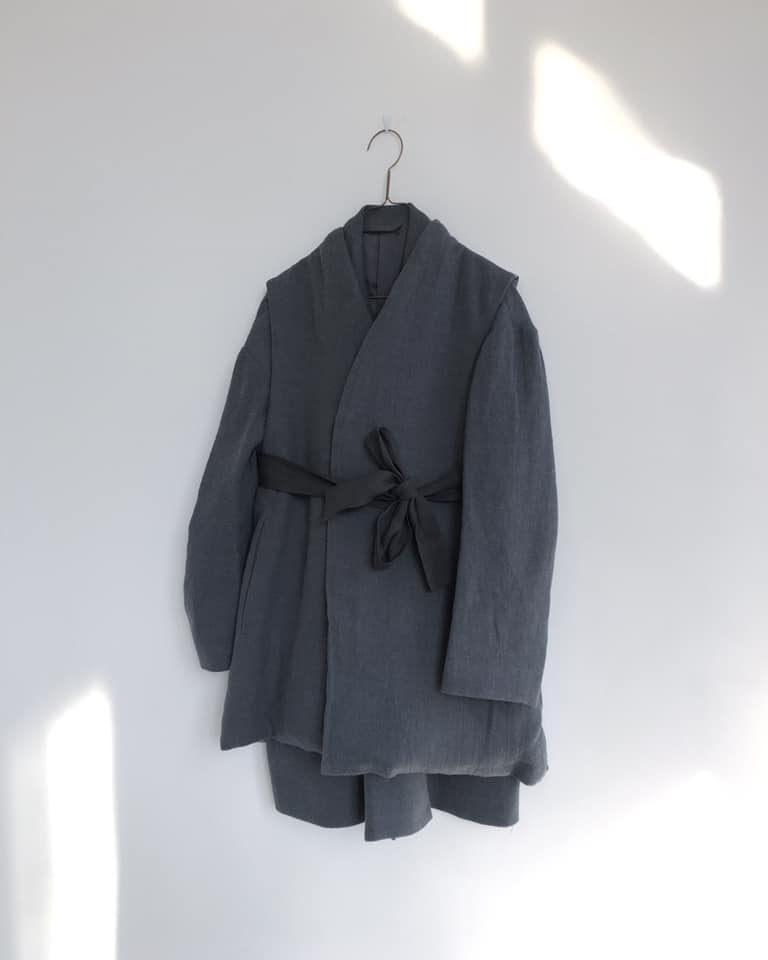 Folk Down Haori Vest - Grey