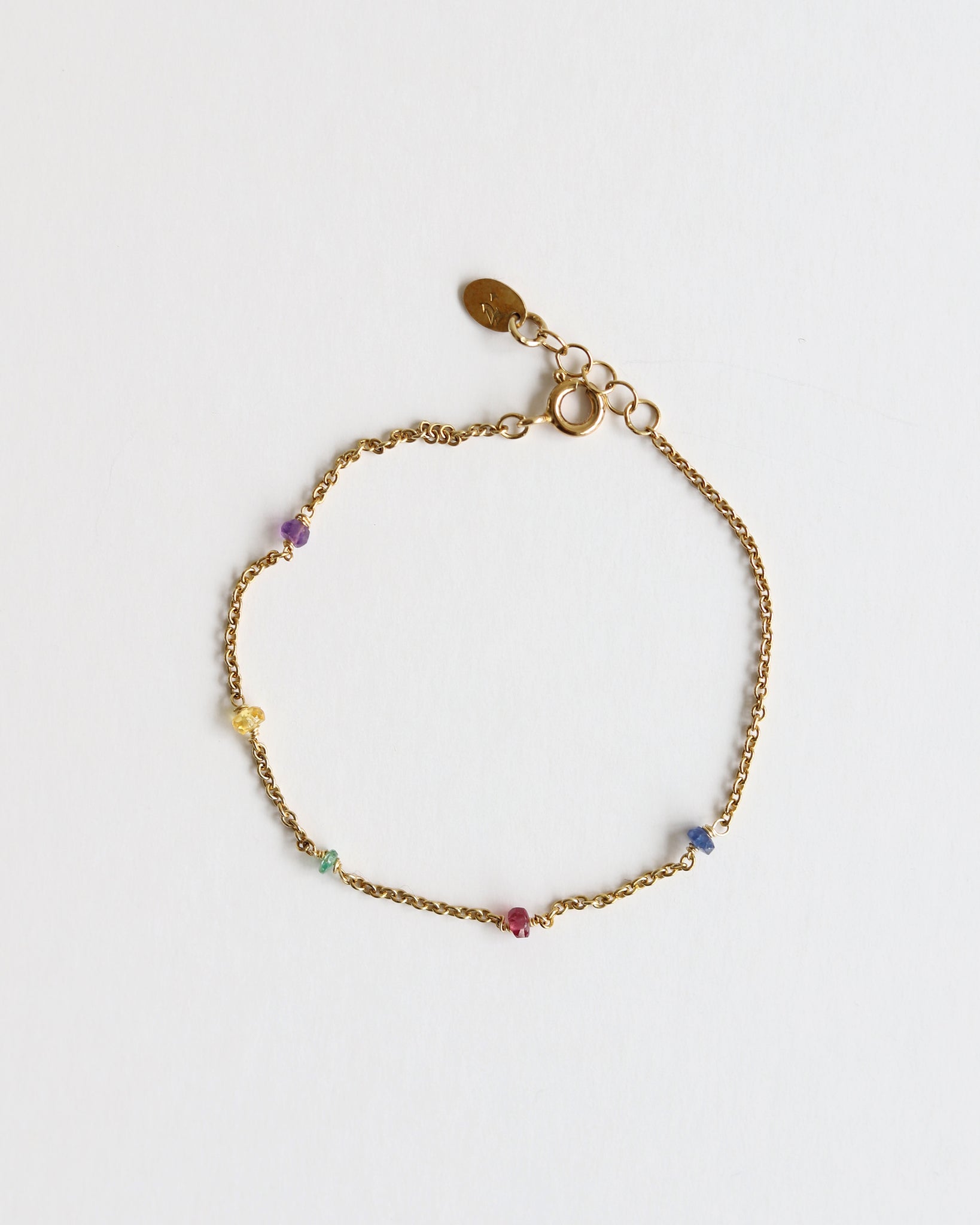 Bracelet in Gold plated 925 Silver & 5 Gemstones - 01805MCG