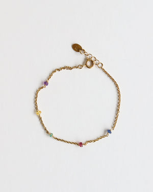 Bracelet in Gold plated 925 Silver & 5 Gemstones - 01805MCG