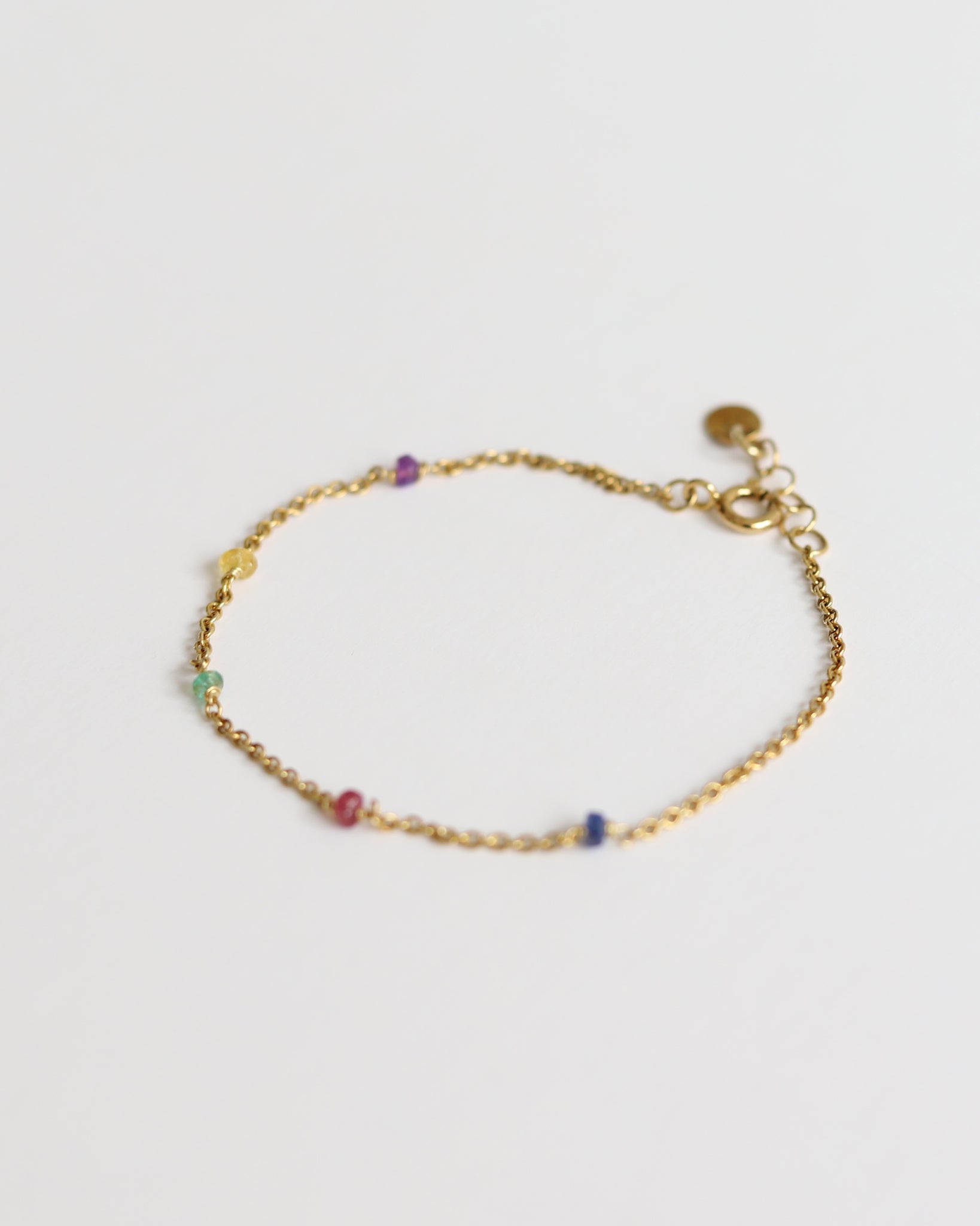 Bracelet in Gold plated 925 Silver & 5 Gemstones - 01805MCG