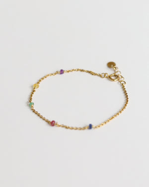 Bracelet in Gold plated 925 Silver & 5 Gemstones - 01805MCG