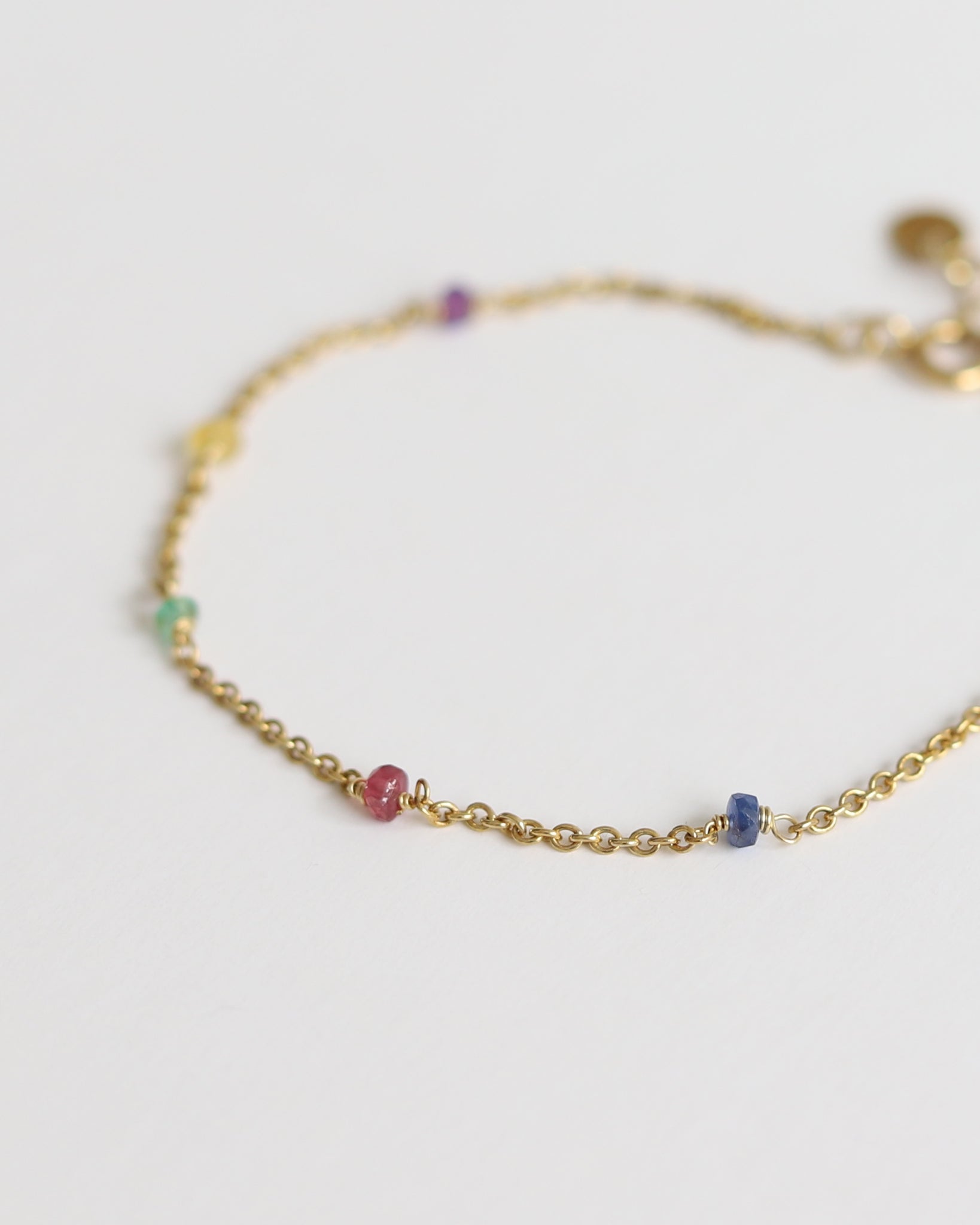 Bracelet in Gold plated 925 Silver & 5 Gemstones - 01805MCG