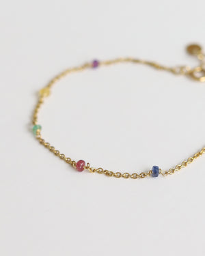 Bracelet in Gold plated 925 Silver & 5 Gemstones - 01805MCG