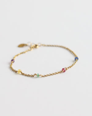 Bracelet in Gold plated 925 Silver & 5 Gemstones - 01805MCG