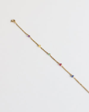 Bracelet in Gold plated 925 Silver & 5 Gemstones - 01805MCG