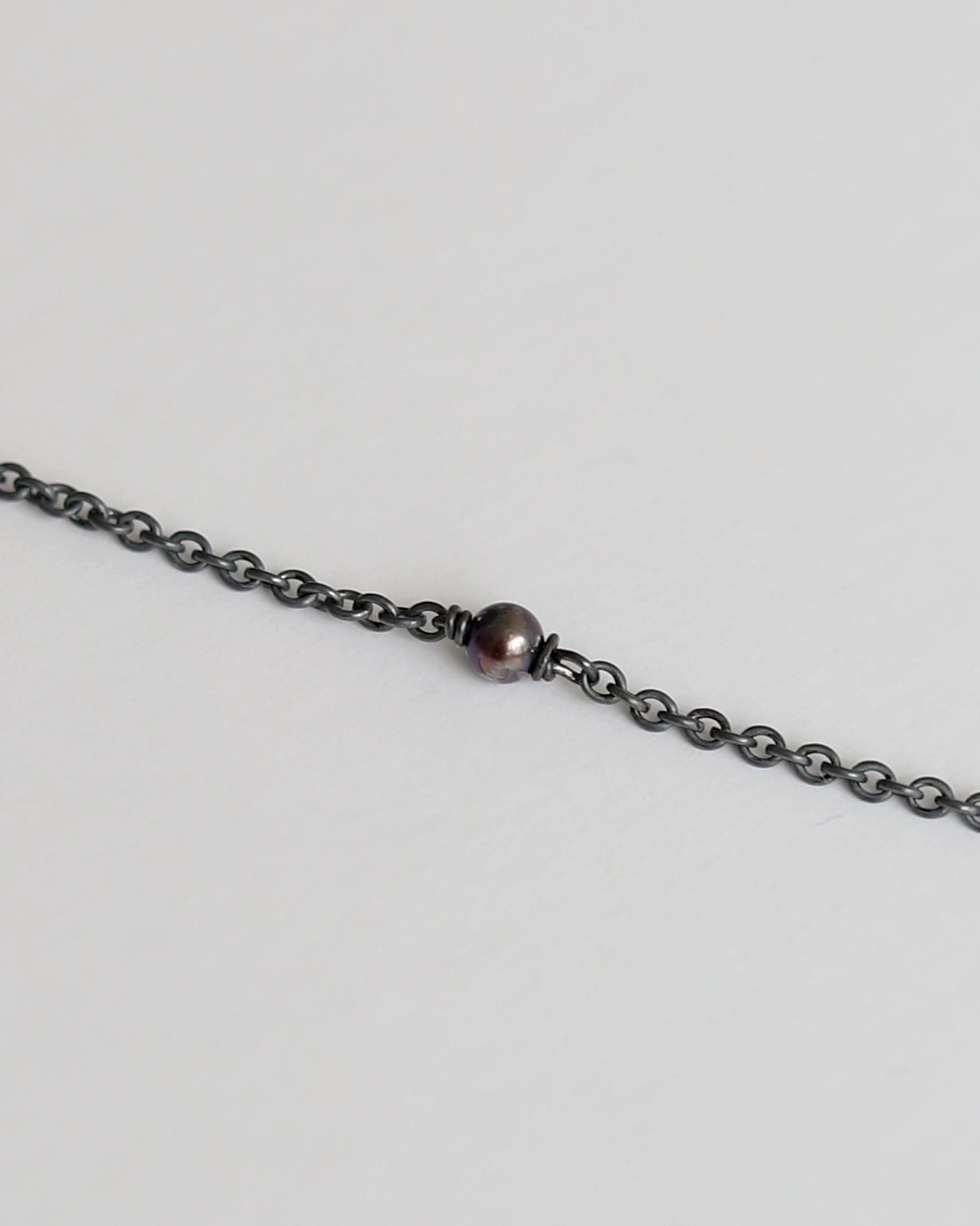 Bracelet in 925 Oxidised Silver & Black Akoya Pearl - 1701BPB