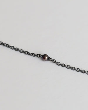 Bracelet in 925 Oxidised Silver & Black Akoya Pearl - 1701BPB