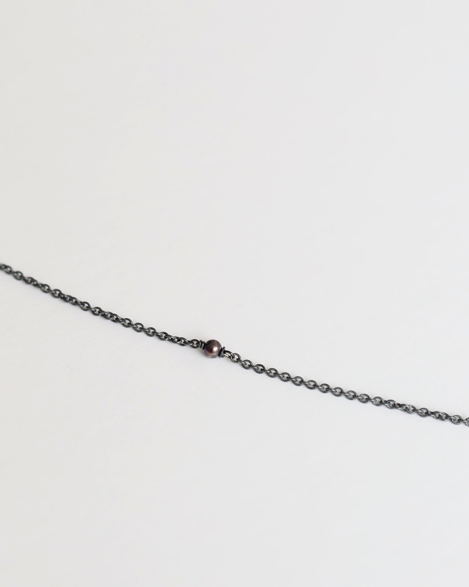 Bracelet in 925 Oxidised Silver & Black Akoya Pearl - 1701BPB