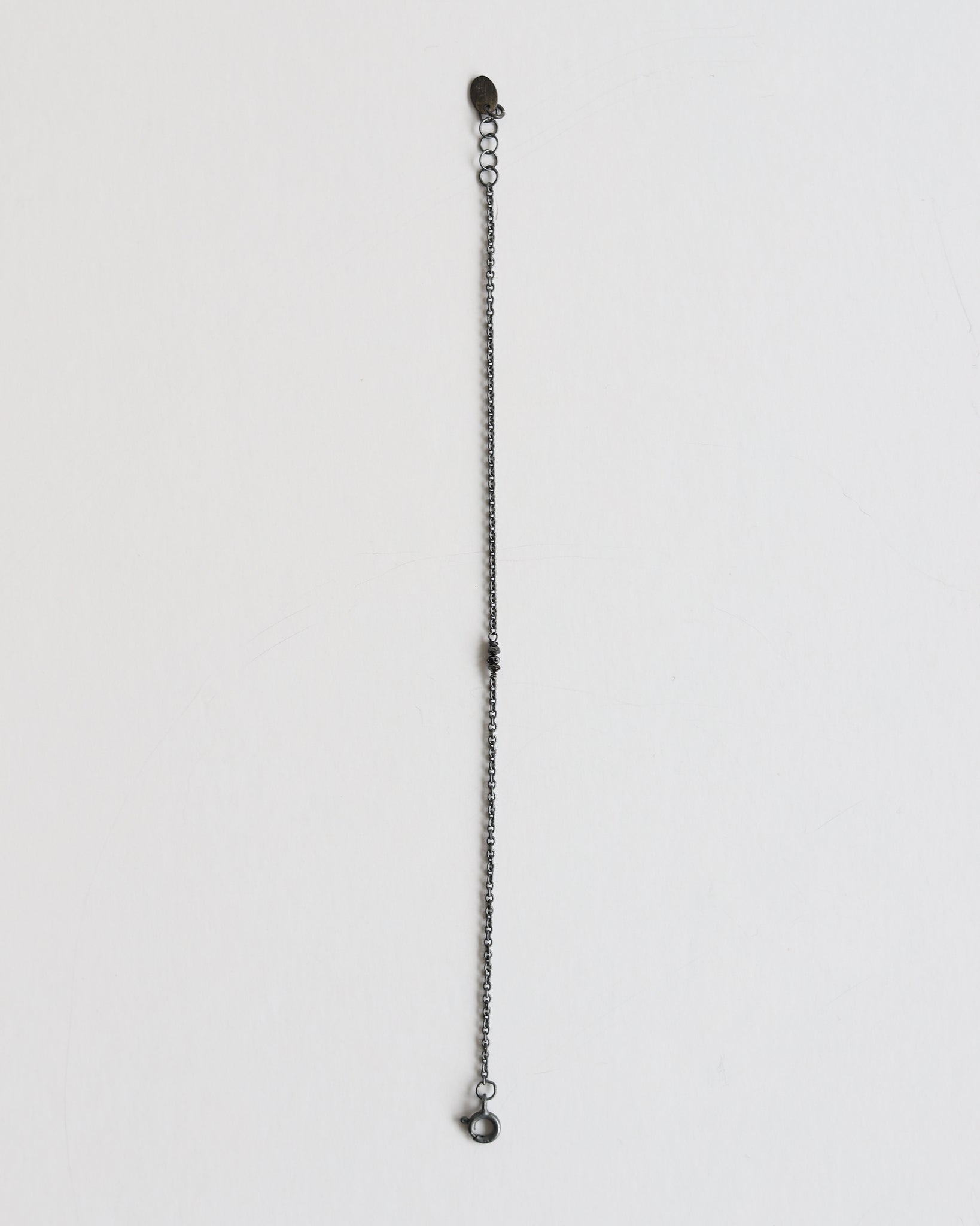 Bracelet in 925 Oxidised Silver & Raw Black Diamond - 01803DB