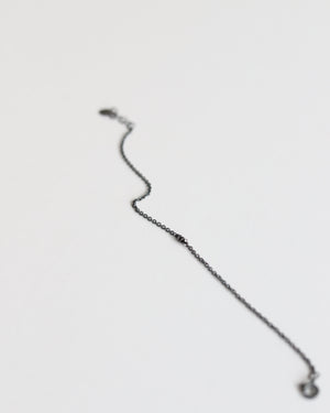 Bracelet in 925 Oxidised Silver & Raw Black Diamond - 01803DB