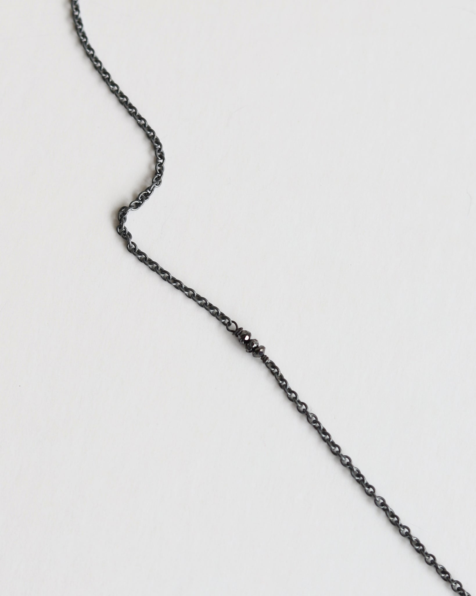 Bracelet in 925 Oxidised Silver & Raw Black Diamond - 01803DB