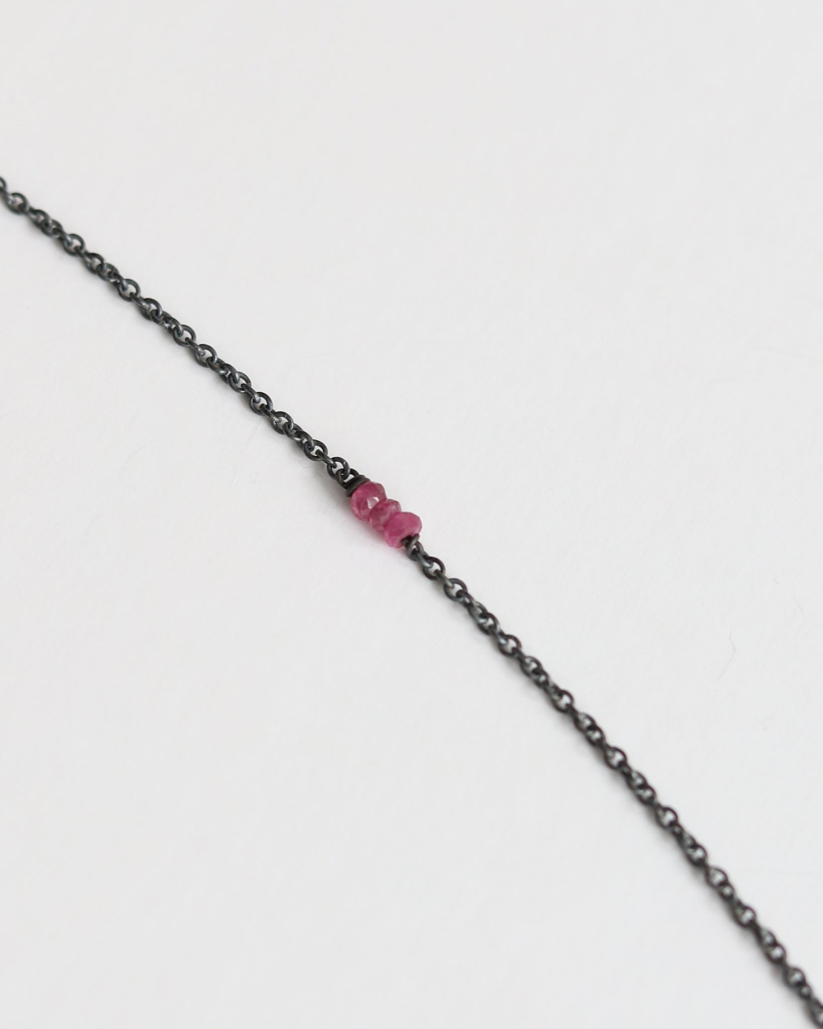 Bracelet in 925 Oxidised Silver & Ruby - 01803RRB