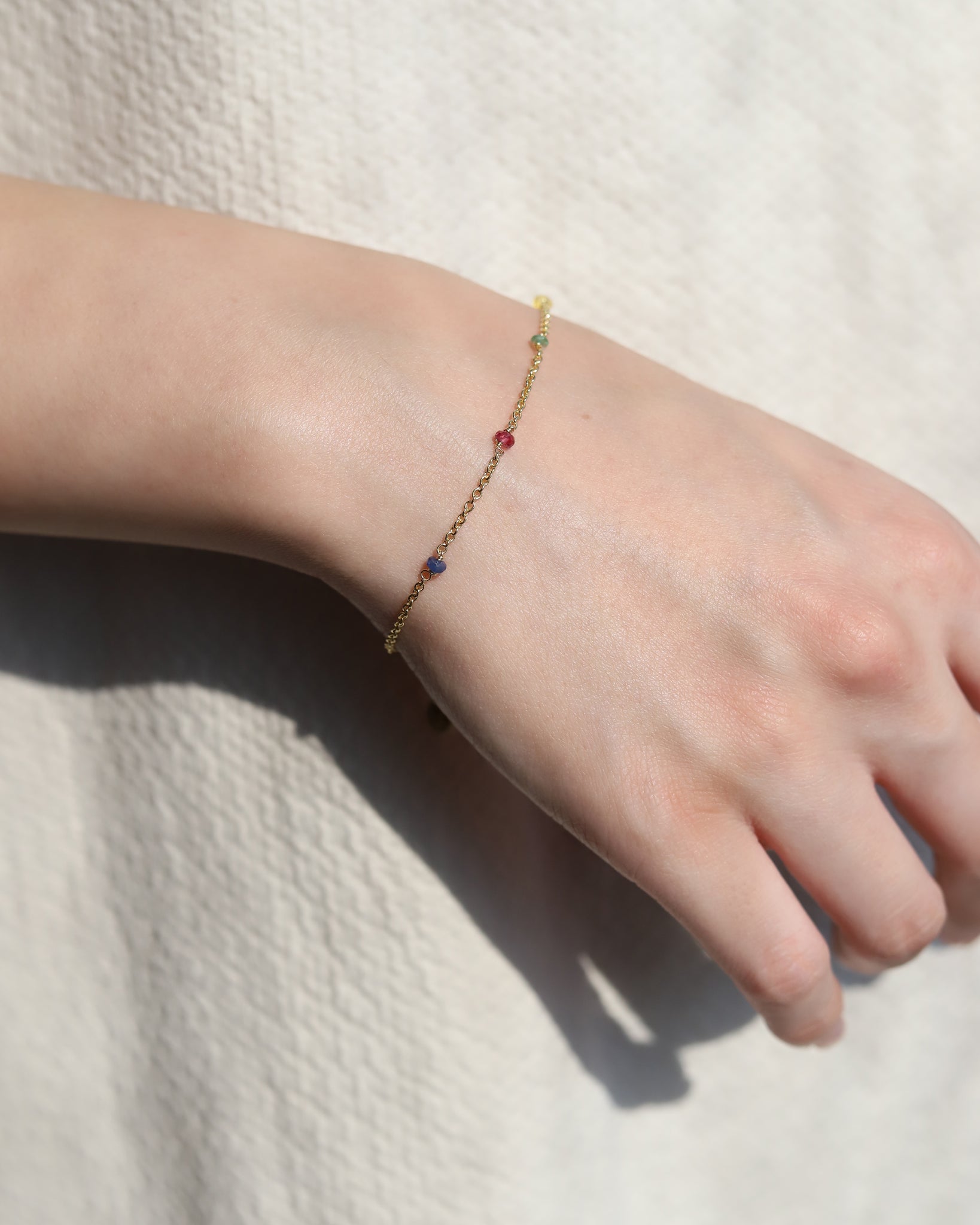 Bracelet in Gold plated 925 Silver & 5 Gemstones - 01805MCG