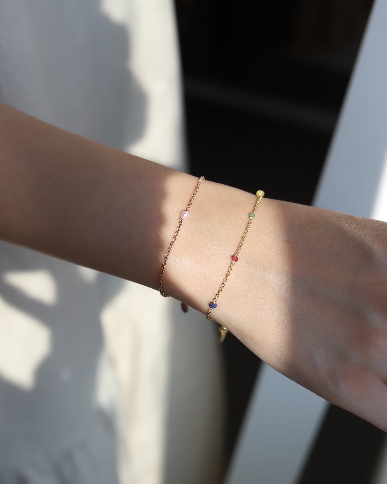 Bracelet in Gold plated 925 Silver & 5 Gemstones - 01805MCG
