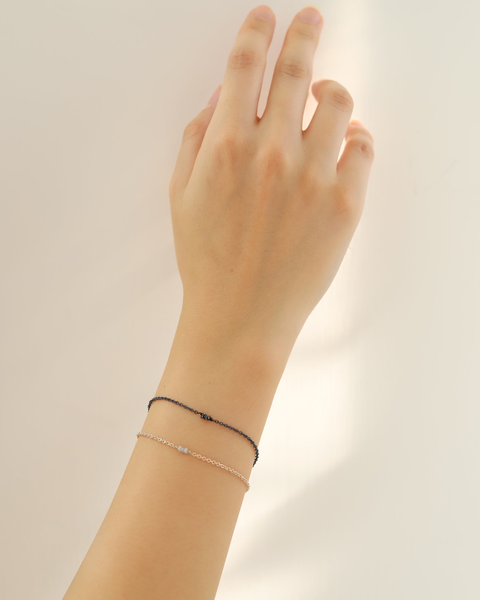 Bracelet in 925 Silver & Raw Grey Diamond - 01803RAWS