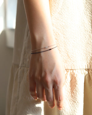 Bracelet in 925 Silver & Raw Grey Diamond - 01803RAWS