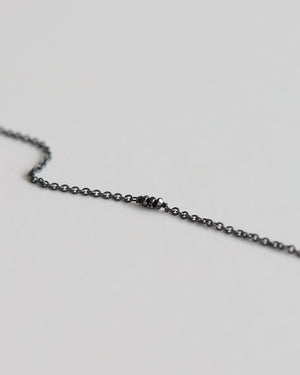 Necklace in 925 Oxidised Silver & Raw Black Diamond - 04003DB