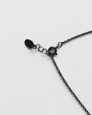 Necklace in 925 Oxidised Silver & Raw Black Diamond - 04003DB
