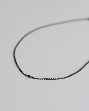 Necklace in 925 Oxidised Silver & Raw Black Diamond - 04003DB