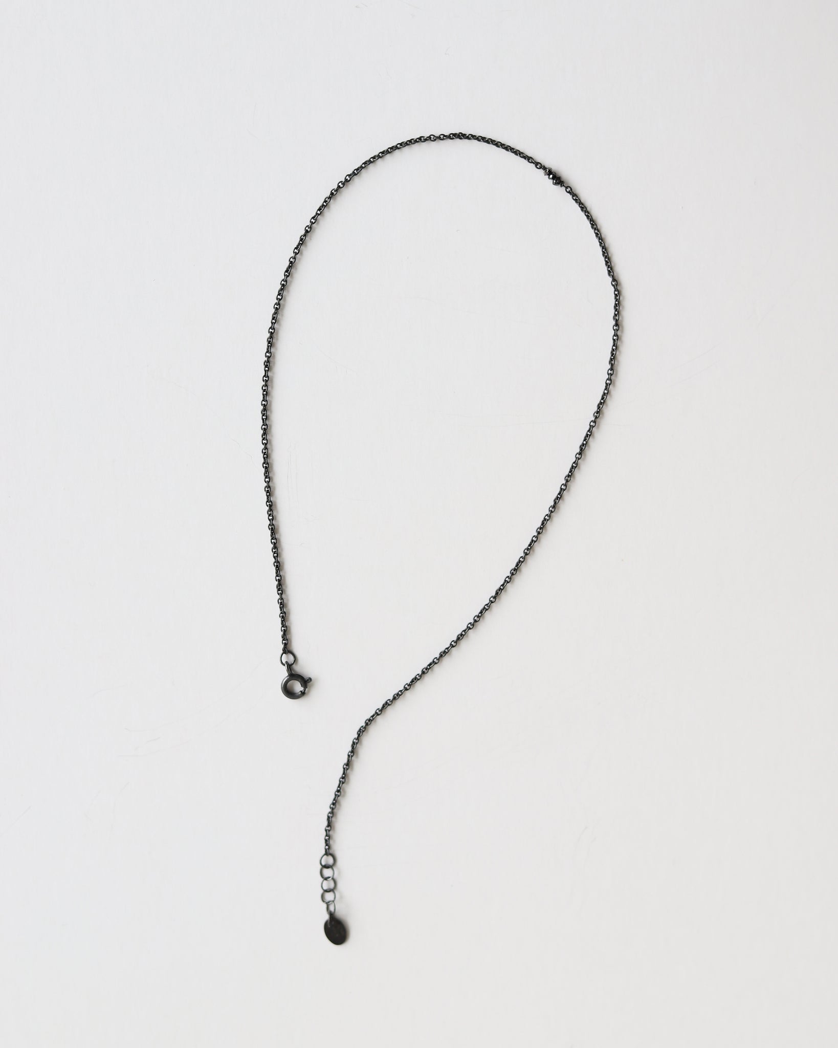 Necklace in 925 Oxidised Silver & Raw Black Diamond - 04003DB