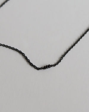 Necklace in 925 Oxidised Silver & Raw Black Diamond - 04003DB