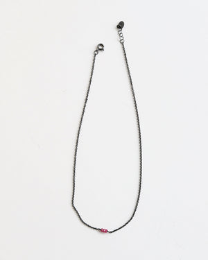 Necklace in 925 Oxidised Silver & Ruby - 04503RRB